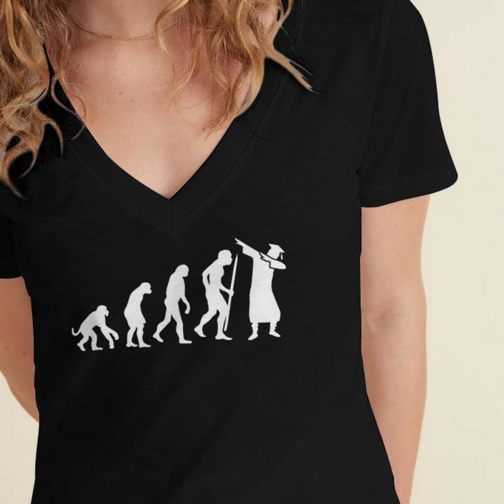 Evolution Of Dab Dabbing Dabbin' Graduation School T-Shirt Women's Jersey Short Sleeve Deep V-Neck Tshirt