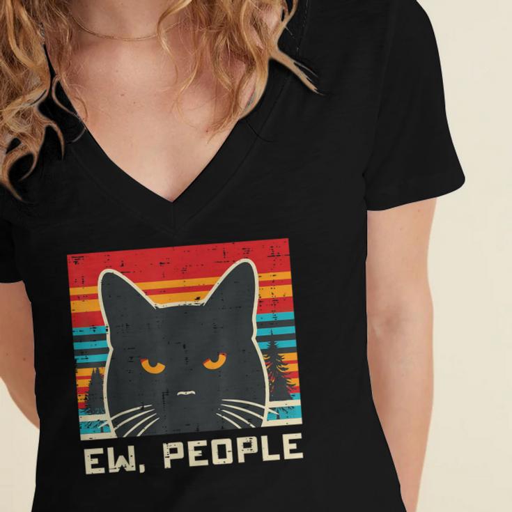 Ew People Cat Saying Introvert Women Men Kids Women's Jersey Short Sleeve Deep V-Neck Tshirt Ew People Cat Saying Introvert Women Men Kids Women's Jersey Short Sleeve Deep V-Neck Tshirt