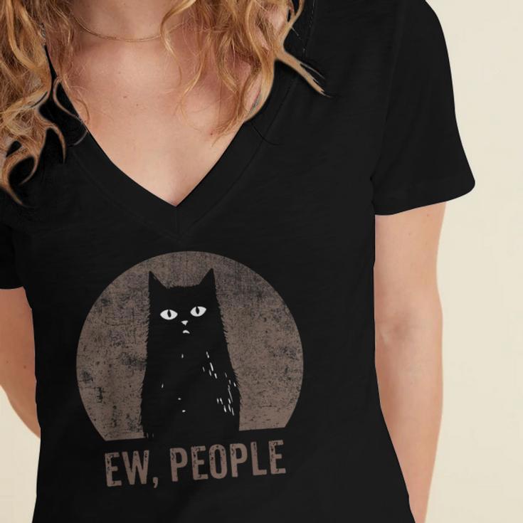 Ew People Introvert Cat Meow Cat Lover Men Women Kids Women's Jersey Short Sleeve Deep V-Neck Tshirt Ew People Introvert Cat Meow Cat Lover Men Women Kids Women's Jersey Short Sleeve Deep V-Neck Tshirt