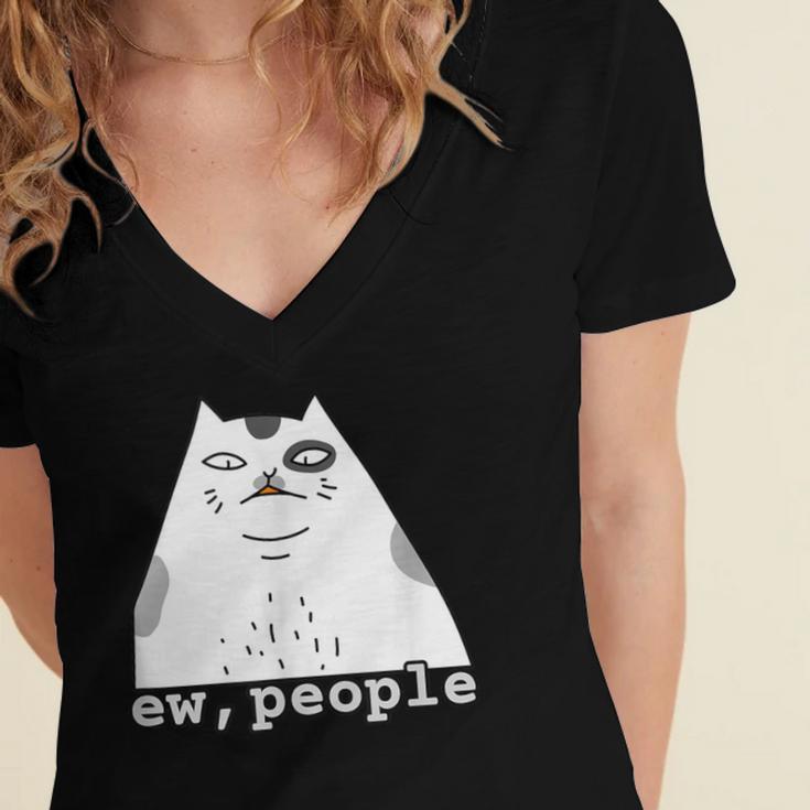 Ew People Introvert Sayings Sarcastic Cat Quote Women's Jersey Short Sleeve Deep V-Neck Tshirt Ew People Introvert Sayings Sarcastic Cat Quote Women's Jersey Short Sleeve Deep V-Neck Tshirt