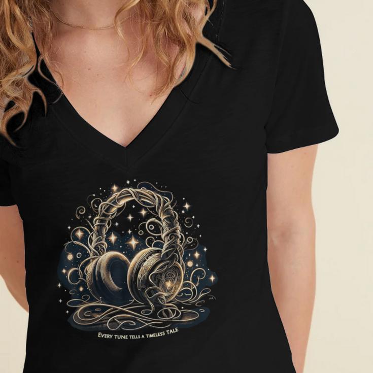 Fantasy Audiobook Voice Acting Book Lover Audiobook Women's Jersey Short Sleeve Deep V-Neck Tshirt Fantasy Audiobook Voice Acting Book Lover Audiobook Women's Jersey Short Sleeve Deep V-Neck Tshirt