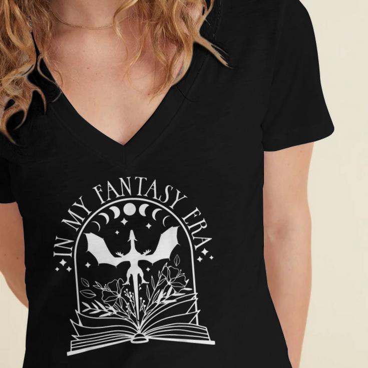 In My Fantasy Era Fantasy Book Book Reader Book Fantasy Women's Jersey Short Sleeve Deep V-Neck Tshirt In My Fantasy Era Fantasy Book Book Reader Book Fantasy Women's Jersey Short Sleeve Deep V-Neck Tshirt