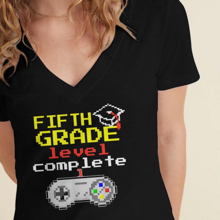 Fifth Grade Graduation Video Game Shirt Women's Jersey Short Sleeve Deep V-Neck Tshirt