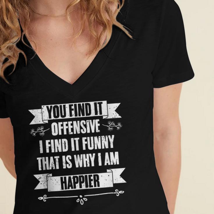 You Find It Offensive I Find It A Sarcastic Introvert Women's Jersey Short Sleeve Deep V-Neck Tshirt