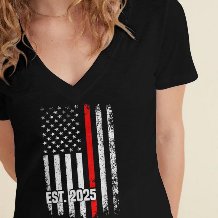 Fire Academy Survivor Firemen Fire School Graduation Women's Jersey Short Sleeve Deep V-Neck Tshirt