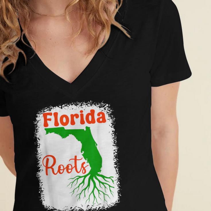 Florida Roots Florida Nostalgia Women's Jersey Short Sleeve Deep V-Neck Tshirt