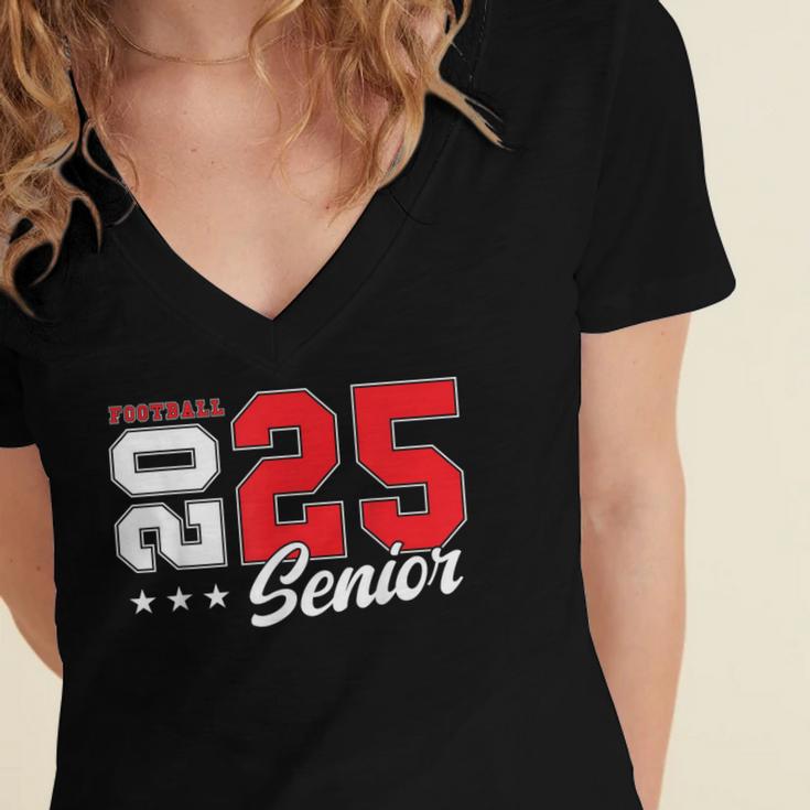 Football Senior Night Football Senior 2025 Graduation 51 Women's Jersey Short Sleeve Deep V-Neck Tshirt