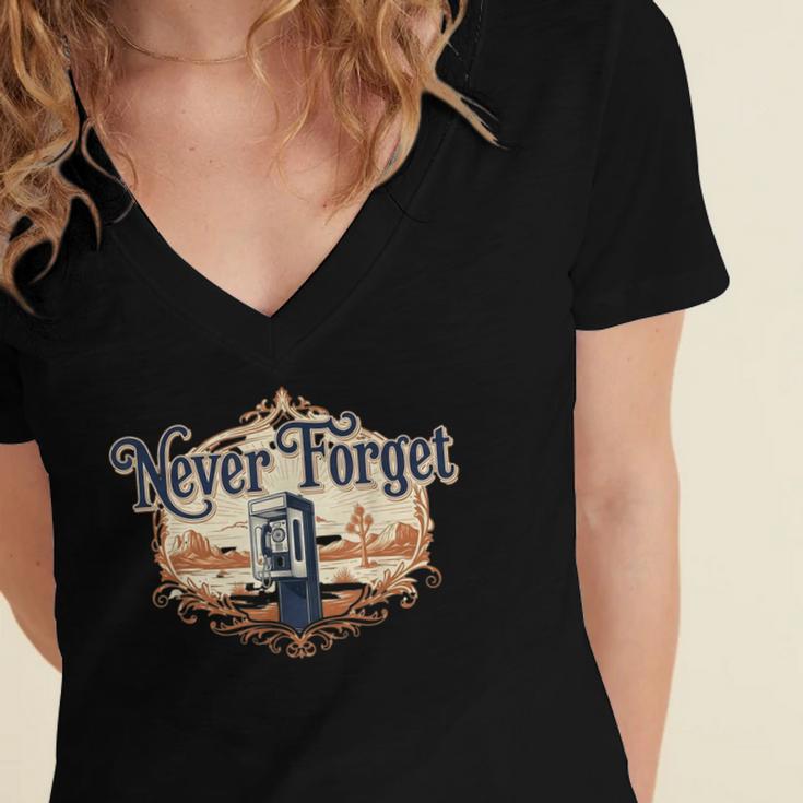 Never Forget Payphones – Retro Humor Nostalgia Graphic Women's Jersey Short Sleeve Deep V-Neck Tshirt Never Forget Payphones – Retro Humor Nostalgia Graphic Women's Jersey Short Sleeve Deep V-Neck Tshirt