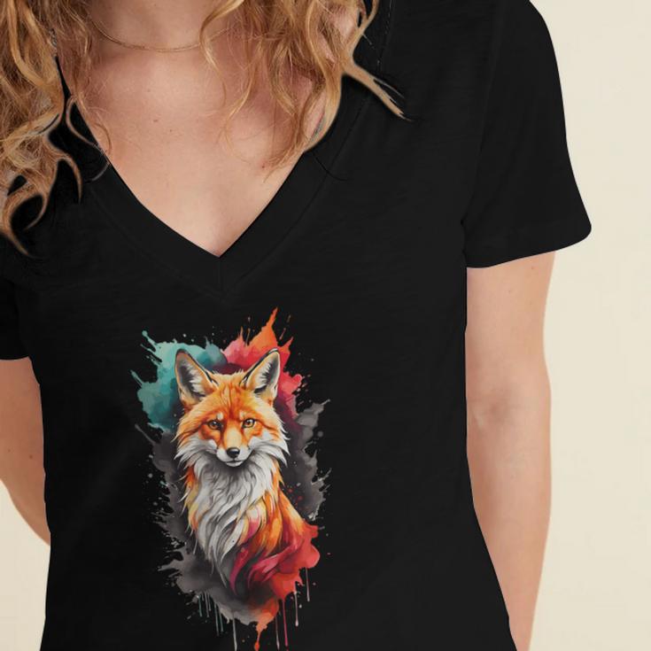 Fox For Fox Lovers Men Women Kids Introverts Women's Jersey Short Sleeve Deep V-Neck Tshirt Fox For Fox Lovers Men Women Kids Introverts Women's Jersey Short Sleeve Deep V-Neck Tshirt