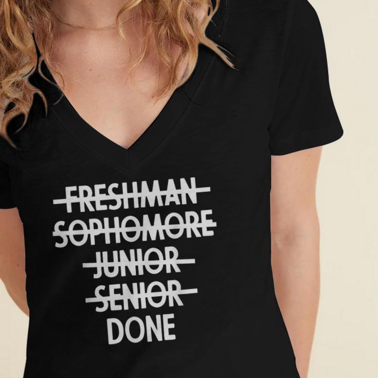 Freshman To Senior Class Of 2018 Senior GraduationShirt Women's Jersey Short Sleeve Deep V-Neck Tshirt