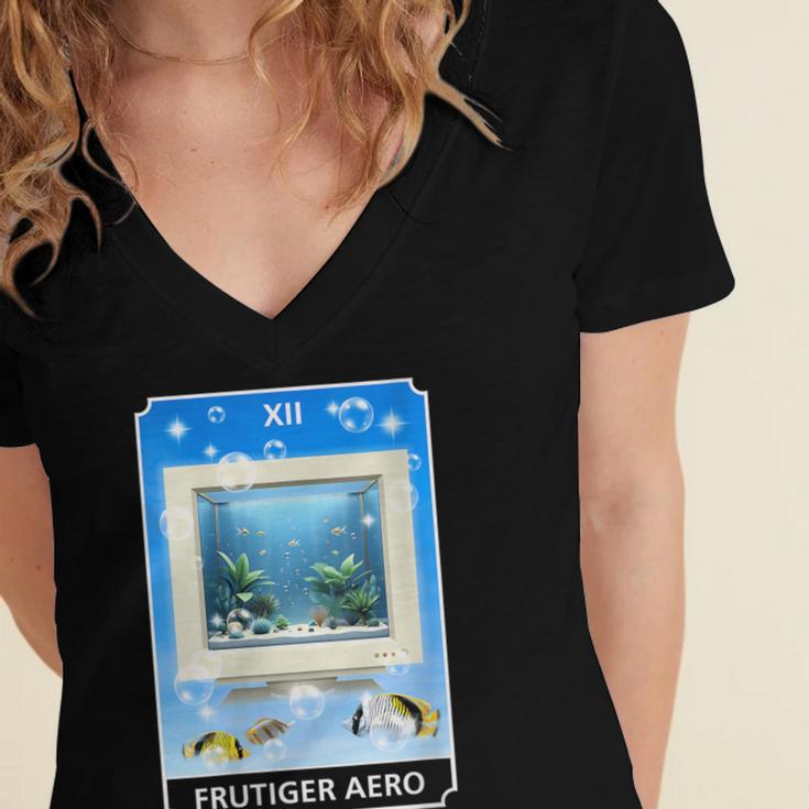 Frutiger Aero Aesthetic Tech Computer Aquarium Tarot Card Women's Jersey Short Sleeve Deep V-Neck Tshirt Frutiger Aero Aesthetic Tech Computer Aquarium Tarot Card Women's Jersey Short Sleeve Deep V-Neck Tshirt