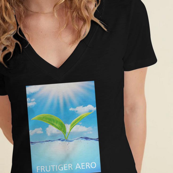 Frutiger Aero Aesthetics Women's Jersey Short Sleeve Deep V-Neck Tshirt