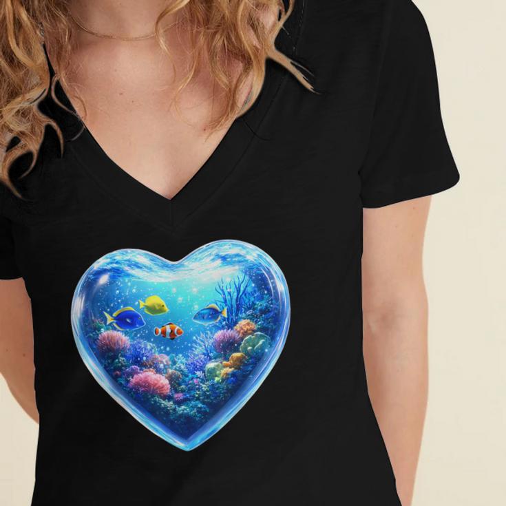 Frutiger Aero Y2K Heart Women's Jersey Short Sleeve Deep V-Neck Tshirt