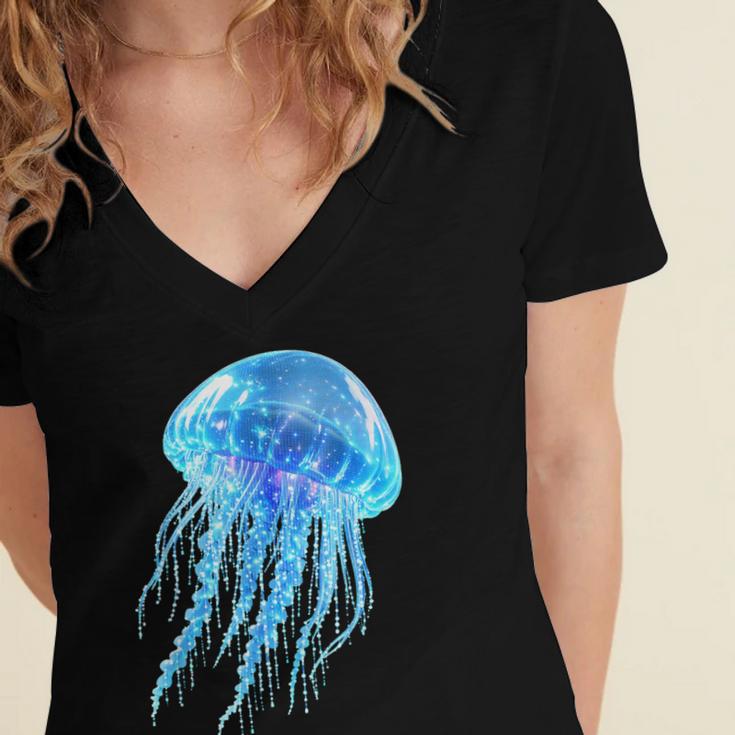 Frutiger Aero Y2K Jellyfish Women's Jersey Short Sleeve Deep V-Neck Tshirt