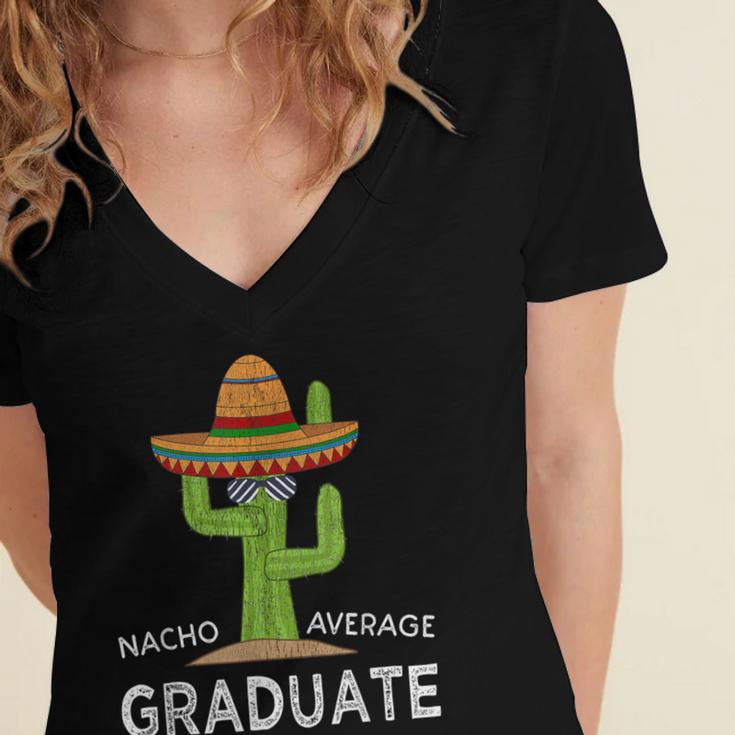 Fun High School College Graduate Humor Graduation Women's Jersey Short Sleeve Deep V-Neck Tshirt
