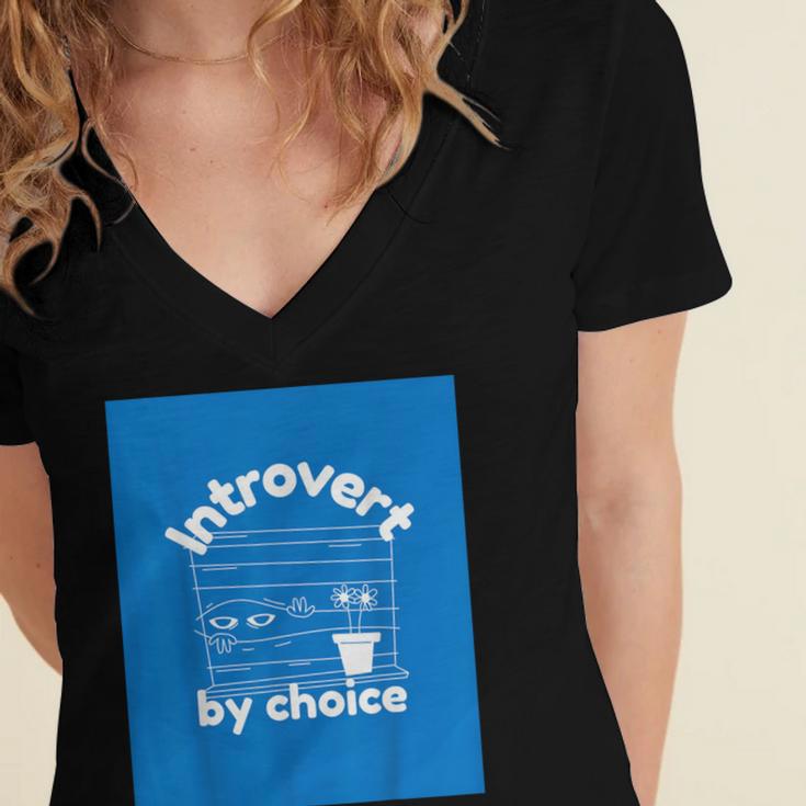 Fun For Introverts Women's Jersey Short Sleeve Deep V-Neck Tshirt Fun For Introverts Women's Jersey Short Sleeve Deep V-Neck Tshirt