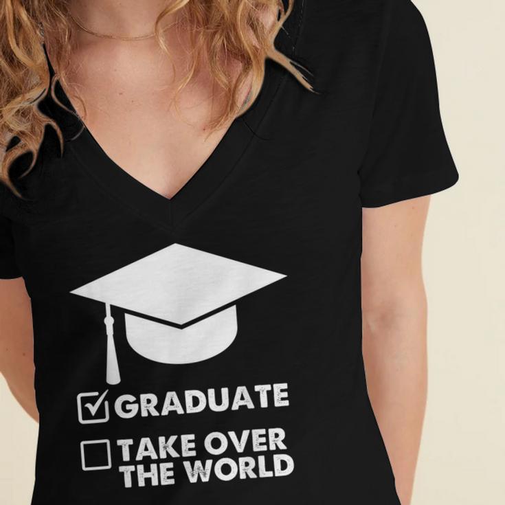 Funny Graduate Joke Mens Womens Graduation Gifts Women's Jersey Short Sleeve Deep V-Neck Tshirt