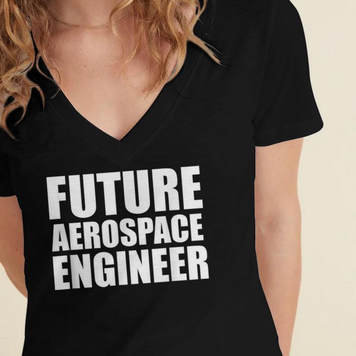 Future Aerospace Engineer College Graduate Graduation Women's Jersey Short Sleeve Deep V-Neck Tshirt