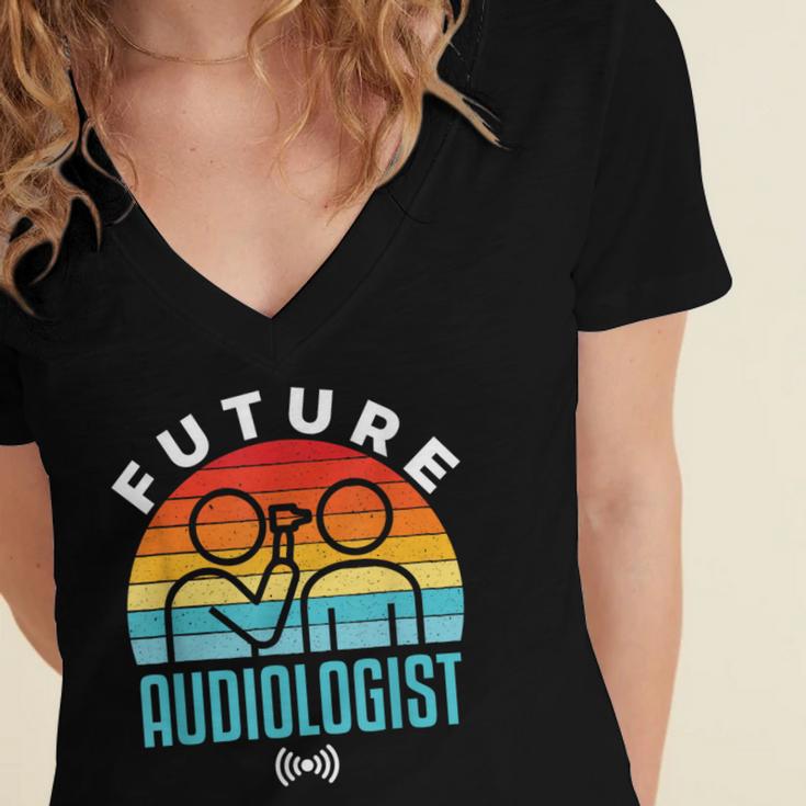 Future Audiologist Cool Audiology Student Graduation Women's Jersey Short Sleeve Deep V-Neck Tshirt