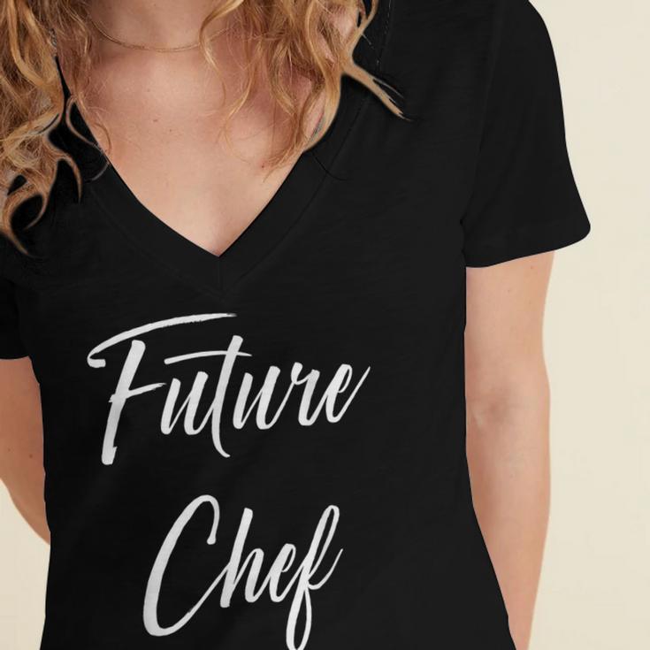 Future Chef Shirt Cute Graduation Grad Women's Jersey Short Sleeve Deep V-Neck Tshirt
