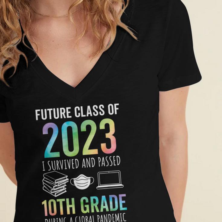 Future Class Of 2023 10th Grade Graduation 2021 Women's Jersey Short Sleeve Deep V-Neck Tshirt