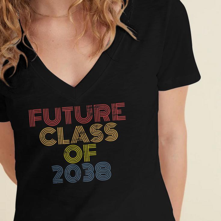 Future Class Of 2038 Graduation Women's Jersey Short Sleeve Deep V-Neck Tshirt