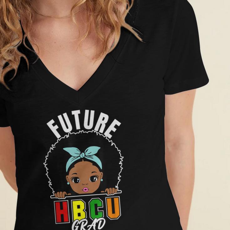 Future HBCU Grad Girl Graduation Historically College Women's Jersey Short Sleeve Deep V-Neck Tshirt