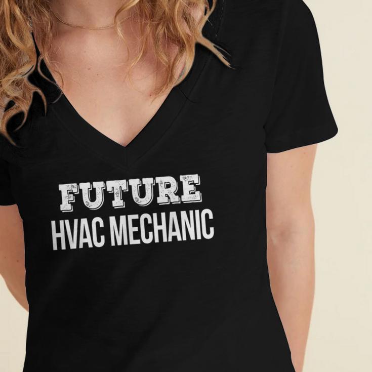 Future HVAC Mechanic Shirt Graduation Women's Jersey Short Sleeve Deep V-Neck Tshirt