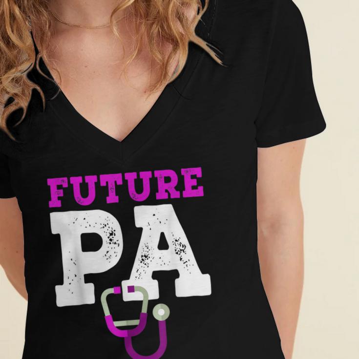 Future PA Physician Assistant Graduation Women's Jersey Short Sleeve Deep V-Neck Tshirt
