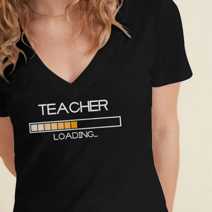 Future Teacher Loading Bar Graduation Teacher Men Women Women's Jersey Short Sleeve Deep V-Neck Tshirt