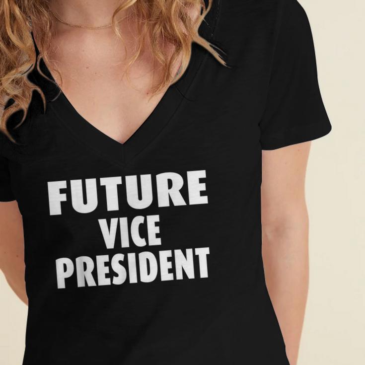 Future Vice President Graduation Women's Jersey Short Sleeve Deep V-Neck Tshirt