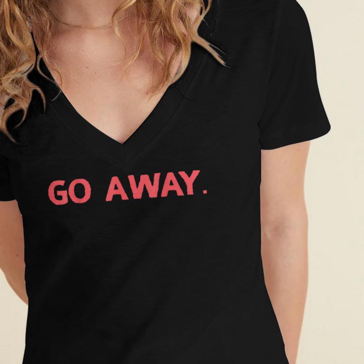 Go Away Introversion Sarcasm Introvert Women's Jersey Short Sleeve Deep V-Neck Tshirt Go Away Introversion Sarcasm Introvert Women's Jersey Short Sleeve Deep V-Neck Tshirt