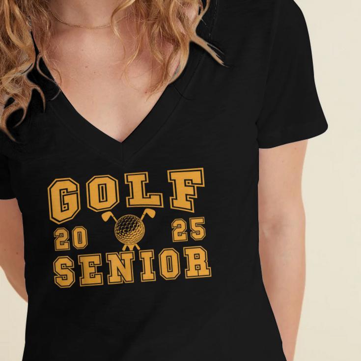 Golf Senior Night Golf Senior 2025 Graduation 14 Women's Jersey Short Sleeve Deep V-Neck Tshirt