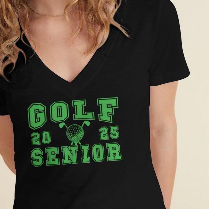 Golf Senior Night Golf Senior 2025 Graduation 32 Women's Jersey Short Sleeve Deep V-Neck Tshirt