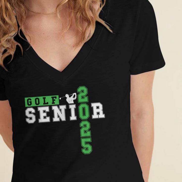 Golf Senior Night Golf Senior 2025 Graduation 33 Women's Jersey Short Sleeve Deep V-Neck Tshirt