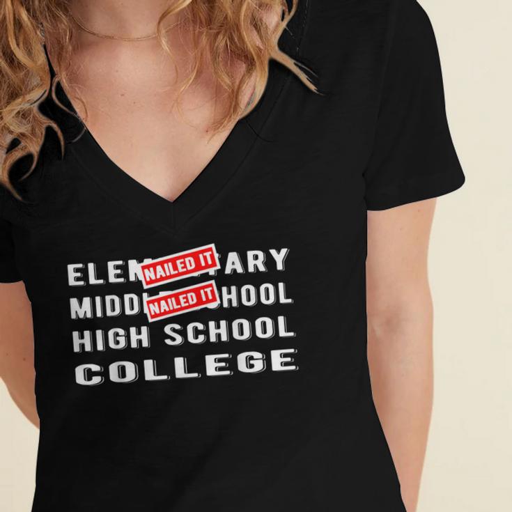 Goodbye 8th Grade Graduate Middle School Graduation Women's Jersey Short Sleeve Deep V-Neck Tshirt