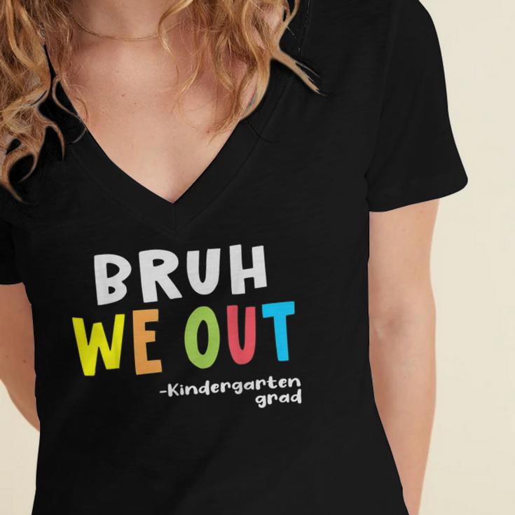 Goodbye Kindergarten Hello 1st Grade Kindergarten Graduation Women's Jersey Short Sleeve Deep V-Neck Tshirt