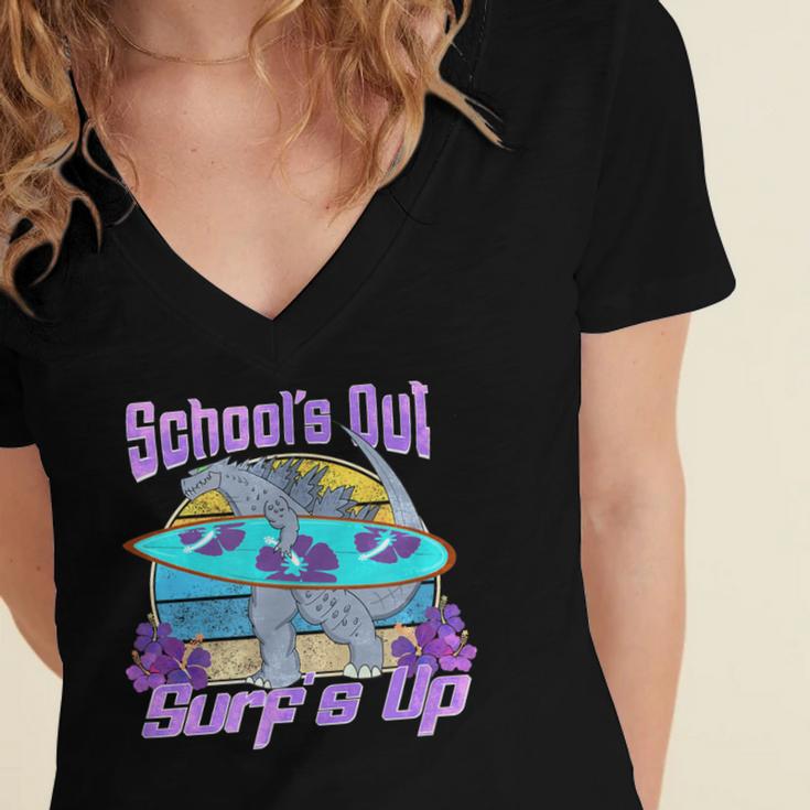 Goodbye School Hello Summer Last Day Of School Graduation Women's Jersey Short Sleeve Deep V-Neck Tshirt