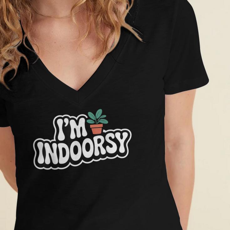 Goth Gardening Introvert Social Battery Outfit Women's Jersey Short Sleeve Deep V-Neck Tshirt Goth Gardening Introvert Social Battery Outfit Women's Jersey Short Sleeve Deep V-Neck Tshirt