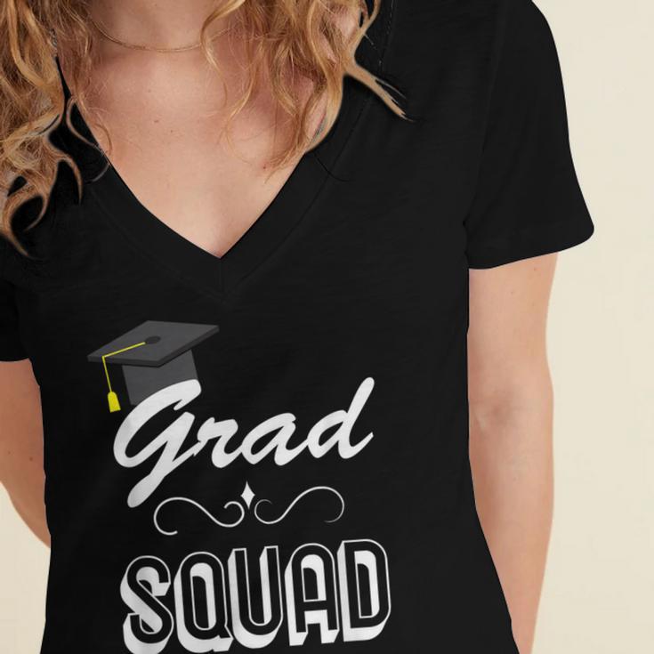 Grad Squad Cute Graduation Women's Jersey Short Sleeve Deep V-Neck Tshirt