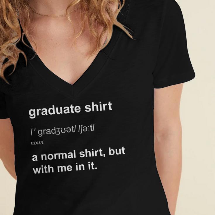 Graduate Graduation Graduated Graduating T-Shirt Women's Jersey Short Sleeve Deep V-Neck Tshirt