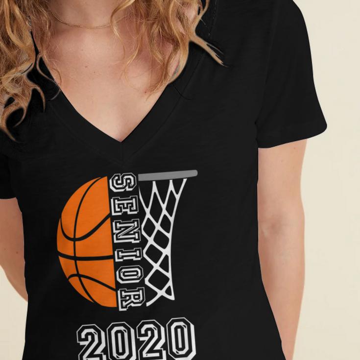 Graduate Senior Class 2020 Graduation Basketball Player Women's Jersey Short Sleeve Deep V-Neck Tshirt