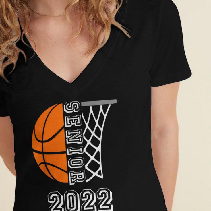 Graduate Senior Class 2022 Graduation Basketball Player Women's Jersey Short Sleeve Deep V-Neck Tshirt