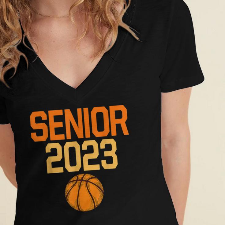 Graduate Senior Class 2023 Basketball Player Graduation Grad Women's Jersey Short Sleeve Deep V-Neck Tshirt