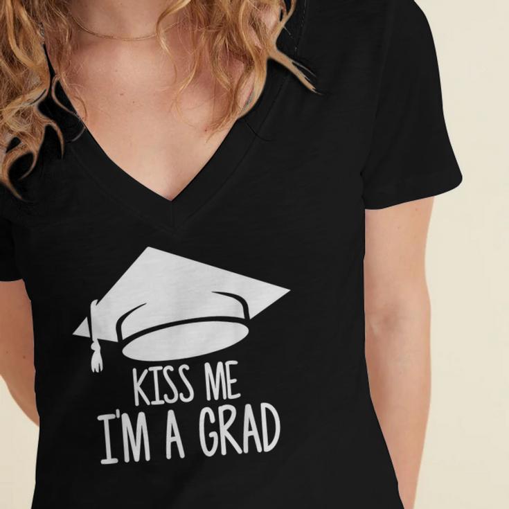 Graduate T-Shirt Grad Tshirt Graduation Tee Women's Jersey Short Sleeve Deep V-Neck Tshirt