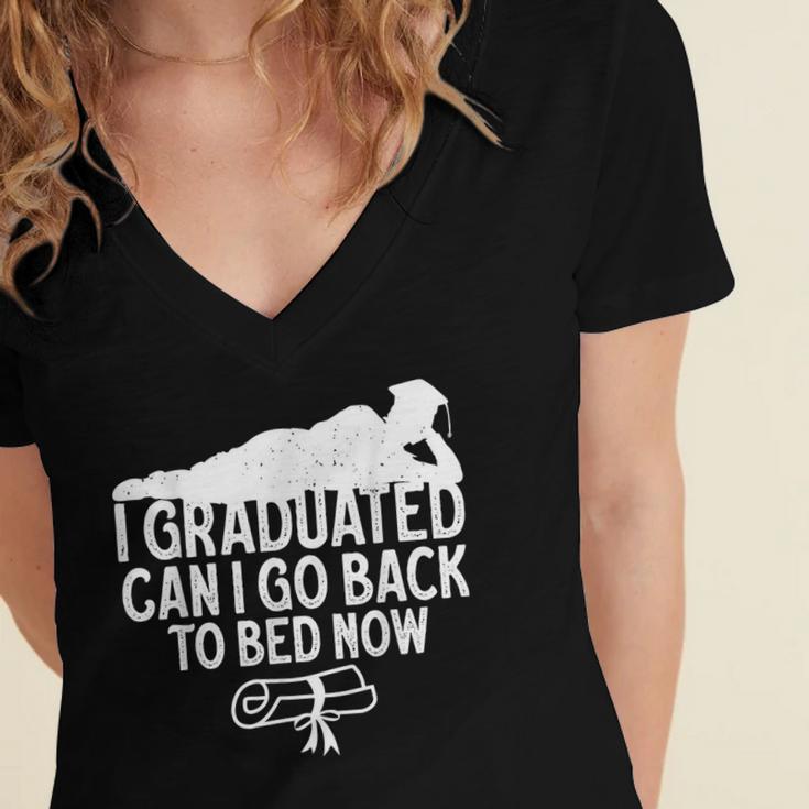 I Graduated Can I Go Back To Bed Now Graduation Men Women's Jersey Short Sleeve Deep V-Neck Tshirt
