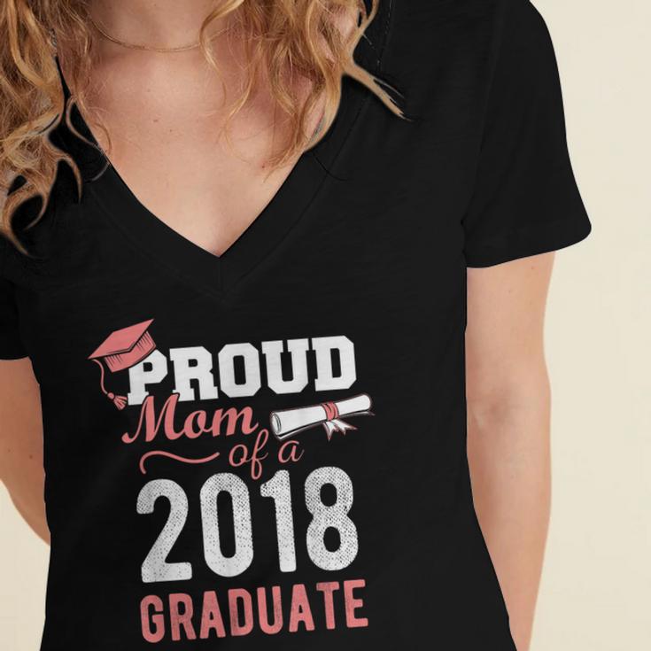 Graduation 2018 Tshirt Proud Mom Of A 2018 Graduate T-Shirt Women's Jersey Short Sleeve Deep V-Neck Tshirt