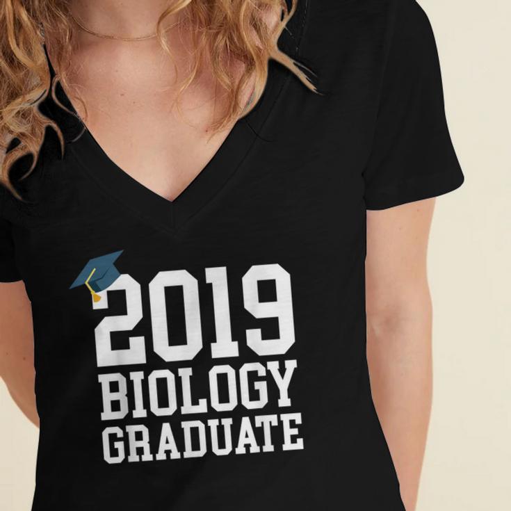 Graduation 2019 Biology Tshirt For Science Graduate Women's Jersey Short Sleeve Deep V-Neck Tshirt