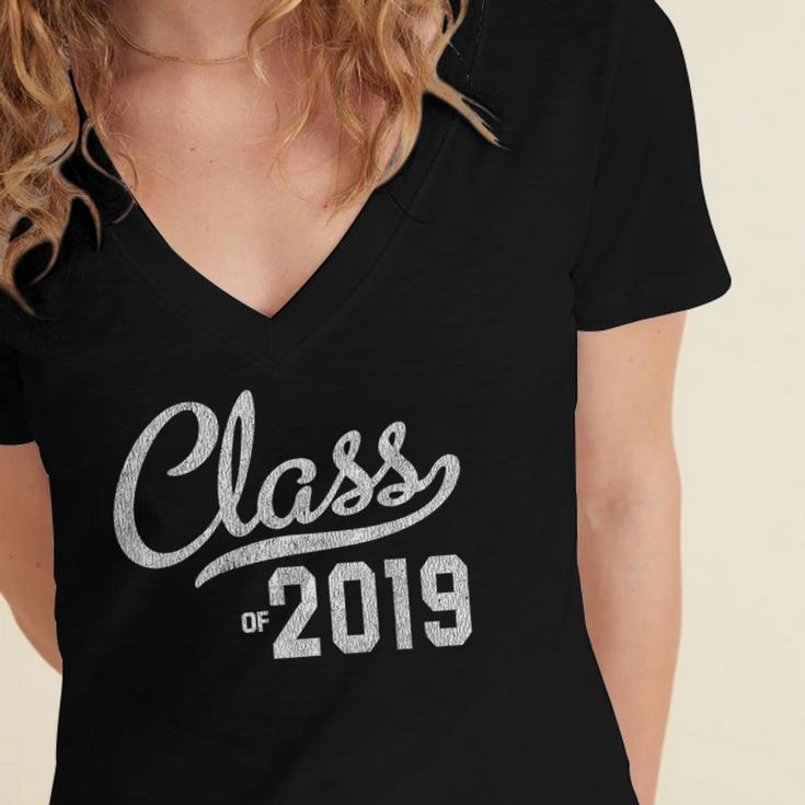Graduation For Her Him 2019 Class Women's Jersey Short Sleeve Deep V-Neck Tshirt