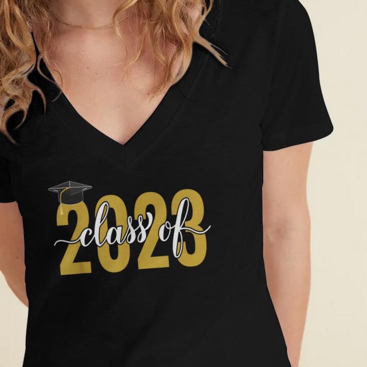Graduation 2023 Class Of 2023 Women's Jersey Short Sleeve Deep V-Neck Tshirt